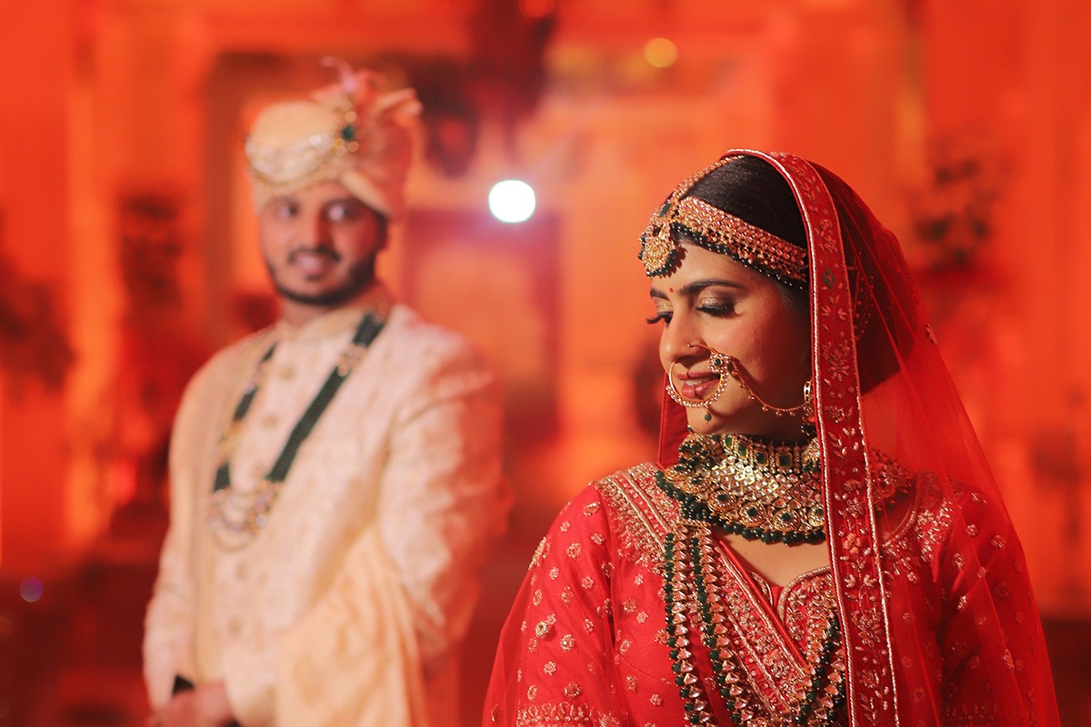 Bride and groom wedding photoshoot in Jaipur